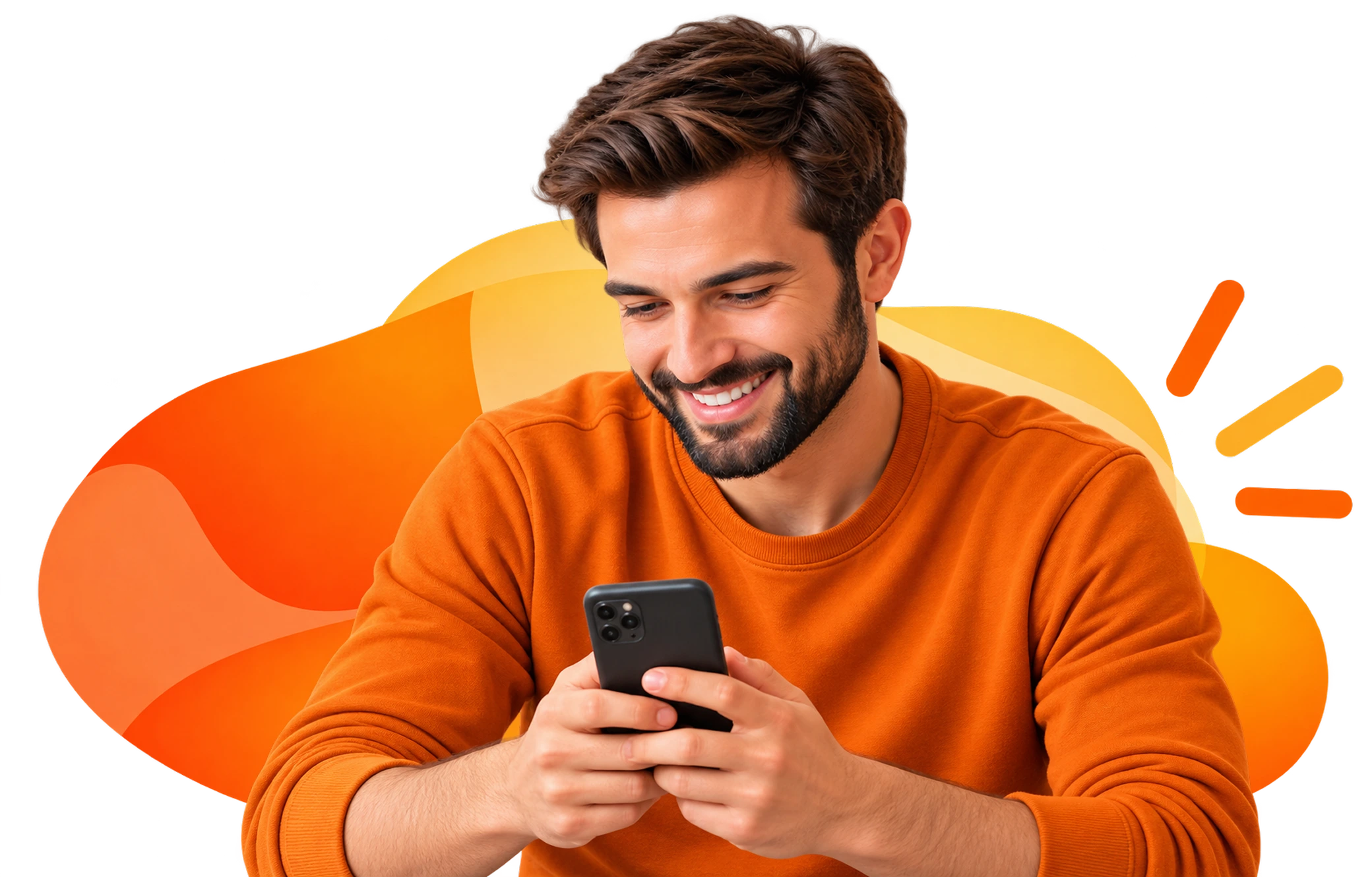 Smiling professional checking his phone